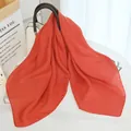 Brick red cotton linen scarf for women draping on handbag - Orange