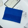 Eleganter royalblauer Schal aus Kaschmir-Imitat mit Fransen, weiches Winteraccessoire. - 33-180cm / Saphirblau