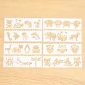 Set of 8 animal painting stencils with decorative lace edges for DIY scrapbooking - No. 2: Animals