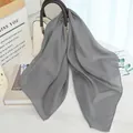 Elegant grey solid color cotton linen scarf for women, lightweight breathable shawl - Gray