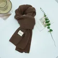 Sciarpa in maglia grossa marrone da donna, scaldacollo invernale dallo stile minimal. - Caffè / 25-160cm