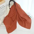 Elegant rust red lightweight cotton linen scarf for women, breathable solid color shawl - Caramel color