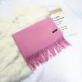 Elegant soft pink cashmere-like scarf with decorative tassels for chic winter warmth - 70-200cm / Dusty Pink