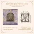 Vintage zinc alloy butterfly flower metal binder clip with a gift box packaging - Butterfly and Flower Love