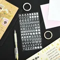 Pegatinas de letras del alfabeto inglés en plata para scrapbooking DIY y etiquetado decorativo - Letras Estándar Plateadas