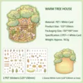 Süßes Märchen DIY Miniaturszene Aufkleber Set mit gemütlichem Baumhaus Design - Warmes Baumhaus