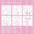 Cute cartoon bear drawing stencils made of heat resistant PET material - Keep It Up (6 Pieces/Pack)
