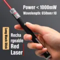 Stylo pointeur laser rouge rechargeable en finition noire - 长款黑色可充电(红光)