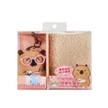 Schattige Capybara pluche notitieboek en sleutelhanger briefpapier set in roze doos - Capybara Pluche Hanger Notitieboek Set (Roze Montuur)