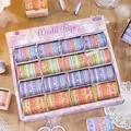 16pcs colorful decorative washi tape set with vintage pastel borders for journaling - Flower Series (XM-JD3167A) / 16 Rolls/Pack / Flower Series