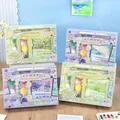 Portable watercolor painting notebook set with 12-color palette and brush for travel sketching - Ink Style