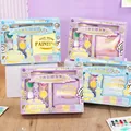 Portable mini watercolor travel set with sketchbook and paints in four colors - Macarons