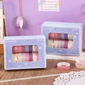Basic series washi tape set with macaron pastel patterns in light blue boxes display - Series (XM-HZ3023) / 20 Rolls Box / Basic Lace