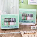 Retro floral and watercolor washi tape set in mint green gift boxes for journaling - Forest Style Watercolor