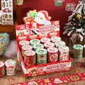 Set di nastri washi natalizi dorati con motivi fustellati per scrapbooking fai da te - Confezione da 24 Rotoli / Set Scatola Nastro Washi Foglia di Natale