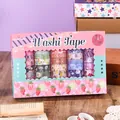 Lot de 50 rouleaux de ruban washi dans une boîte cadeau décorative pour le scrapbooking - Rêverie Parmi les Fleurs / 50 Pièces/Paquet