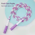 Corda per saltare a perline viola e bianca regolabile per bambini, lunghezza 2,6m - 2.6M/Pack / Viola Taro
