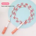 Corda per saltare regolabile con perline morbide per fitness bambini rosa corallo - 2.6M/Pack / rosa corallo