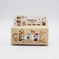 Aesthetic Crème Milk Tea themed cartoon washi tape gift set for DIY journaling deco - Creme Brulee Milk Tea