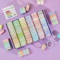 Lot de 60 rouleaux de ruban adhésif washi à carreaux pastel pour le scrapbooking DIY - 60 Rouleaux / Style Boîte Violette