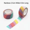 Colorful rainbow striped self-adhesive non-woven finger bandage tape 2.5cm x 4.5m - Single Roll (Width 2.5cmxLength 4.5m) / Colorful