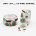 Cartoon self-adhesive elastic finger bandage in coffee color, 2.5cm wide for sports - Single Roll (Width 2.5cmxLength 4.5m) / Coffee