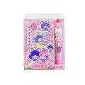 Schattige stationairyset met hondenthema inclusief notitieboekje en 4-kleurenpen - Canine Meisje Notizboek Set / Roze