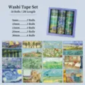 Set di 18 nastri adesivi washi vintage con motivi artistici impressionisti di Van Gogh - Serie Monet / Set da 18 Rotoli