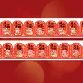 Chinese Nieuwjaarsstickers met goudfolie, paardiconen en gelukkige maanzinnen voor geluk - Geschulpte Nieuwjaarsstijl