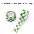 Cinta de vendaje elástico autoadhesivo no tejido para dedos a cuadros verdes, 2,5cm x 4,5m - Aprox 4.5 Metros / Cuadros Verdes