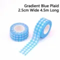 Vendaje autoadhesivo para dedos a cuadros azules, cinta deportiva elástica de protección - Aprox 4.5 Metros / Cuadros azules degradados