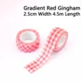 Vendaje elástico autoadhesivo para dedos, patrón de cuadros rojos, 2,5 cm x 4,5 m - Aprox 4.5 Metros / Cuadros rojos degradados