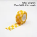 Venda autoadhesiva para dedos a cuadros amarillos 2,5 cm x 4,5 m cinta para deporte - Aprox 4.5 Metros / Cuadros Amarillos