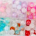 Detailed close-up of 8mm colorful acrylic round beads for DIY jewelry making crafts - 8mm/1800 Pcs/500g / Multicolor