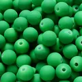 Macro view of 8mm matte green acrylic beads for DIY jewelry and hair accessories - 1800 Pieces/Pack (500g) / Green