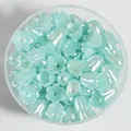 Detail view of 11mm mint green lily-of-the-valley pearl beads for DIY jewelry making - 500g Pack (Approx. 2200 Pieces) / Light Mint Green (NO.4)