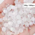 Close-up macro detail of 8mm white acrylic round beads for DIY jewelry making craft material - 8mm/1800 Pcs/500g / White