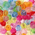 Assorted colorful faceted acrylic jelly beads for DIY jewelry making and crafting. - 6mm / Mixed Transparent Faceted Beads