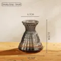 Elegante vaso in vetro a coste grigio fumo per piccole composizioni floreali idroponiche - Grigio Fumo - S