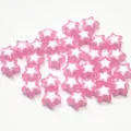 Detailed macro view of pink translucent acrylic star beads for DIY jewelry crafts - Star Shape / 500g Pack / Pink