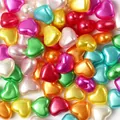 Macro view of colorful heart-shaped ABS pearl beads for handcrafted DIY jewelry making. - 2500颗装(8mm) / Multicolor