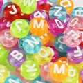 Vibrant 7mm colorful acrylic alphabet beads for DIY jewelry and personalized kids crafts - 4000 Pieces/Pack / Transparent Multicolor With White Letters