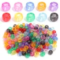 Perline a botte in plastica trasparente colorata con glitter per artigianato fai-da-te. - Confezione da 500g / Miscela Multicolore Luccicante