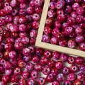 Close-up of 8mm pink acrylic crackle beads with a ceramic marble spray-dot finish - 8mm (Approx 1800 Pieces/500g) / Rose Red