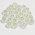 10mm clear acrylic round beads with golden smiley face for DIY jewelry making - Smiley Face (6x10 mm Round Smiley Face) / 1600 Count / Transparent Background Gold Line