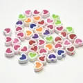 Colorful heart-shaped acrylic beads for DIY jewelry and children's handmade crafts - Heart Shape / 500g Pack / Mixed Internal Colors