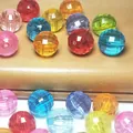 Colorful faceted acrylic beads for DIY jewelry and beaded craft accessories. - 6mm / Transparent Faceted Mixed