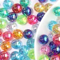 High quality colorful iridescent acrylic round beads for DIY jewelry making accessories - 10mm / Round Transparent Mixed