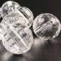 Clear faceted acrylic round beads for DIY jewelry making accessories and crafts - 6mm / Transparent Faceted White