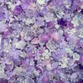 High-quality mixed purple acrylic flower and leaf beads for DIY jewelry making detail view - 500g Pack (Approx. 800 Pieces) / Purple